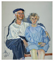 Alice Neel / 
Linus and Ava Helen Pauling, 1969 / 
oil on canvas / 
48 x 42 in (121.9 x 106.7 cm)