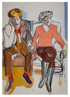 Alice Neel / 
Red Grooms and Mimi Gross (no. 1), 1967 / 
oil on canvas / 
60 x 42 in (152.4 x 106.7 cm) 