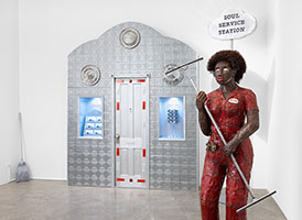 Alison Saar / 
Meet Me at the Crossroads: Ruby's Soul Service Station (detail), 2025-26 / 
Mixed media installation / 
© Alison Saar / 
Photo by Matthew Emonson