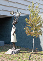 Alison Saar / 
Little Big Sister, 2023-24 / 
cast stainless steel with patina / 
Images courtesy of the Joslyn Art Museum