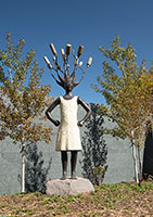 Alison Saar / 
Little Big Sister, 2023-24 / 
cast stainless steel with patina / 
Images courtesy of the Joslyn Art Museum