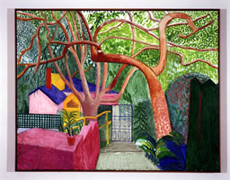 David Hockney / 
The Gate, 2000 / 
oil on canvas / 
60 x 76 in (152.4 x 193 cm) / 
61 3/8 x 77 1/4 in (155.7 x 196.2 cm)(fr) / 
Private collection
