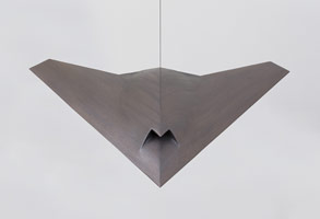 Ben Jackel / 
Phantom Ray, 2011 / 
 mahogany, ebony, graphite / 
5 x 48 x 40 in (12.7 x 121.9 x 101.6 cm)