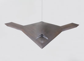Ben Jackel / 
Pegasus, 2012 / 
mahogany, ebony, graphite / 
6 x 52 x 39 in. (15.2 x 132.1 x 99.1 cm) / 
Private collection
