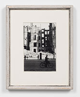 Frederick Hammersley / 
Berlin Street 1945, 1945 / 
black and white photograph in artist-made frame / 
Image: 6 1/2 x 4 1/2 in. (16.5 x 11.4 cm) / 
Framed: 11 1/2 x 9 in. (29.2 x 22.9 cm)