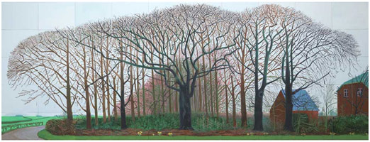 Bigger Trees Near Warter or/ou Peinture Sur Le Motif Pour Le Nouvel Age Post-Photographique, 2007 / 
Oil on 50 Canvases / 
36 x 48 in (91.44 x 121.92 cm) each / 
180 x 480 in (457.2 x 1,219.2 cm) overall / 