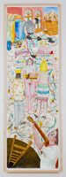 Charles Garabedian / 
Family Affair, 2012 / 
acrylic on paper / 
108 x 36 in. (274.3 x 91.4 cm) 