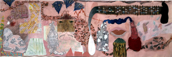 Charles Garabedian /  
Salmon Studio, 1998  /  
acrylic on paper  /  
39 x 119 in (99 x 302.3 cm)