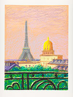 David Hockney / 
Eiffel Tower by Day, 2010 / 
iPad drawing printed on paper / 
image: 32 x 24 in. (81.3 x 61 cm) / 
sheet: 37 x 28 in. (94 x 71.1 cm) / 
Edition of 25
