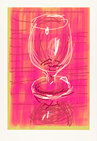 David Hockney / 
Glass, 2009 / 
iPhone drawing printed on paper / 
image: 32 x 21 1/2 in. (81.3 x 54.6 cm) / 
sheet: 37 x 25 1/2 in. (94 x 64.8 cm) / 
Edition of 25
