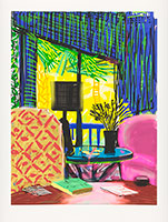 David Hockney / 
Montcalm Interior, 2010 / 
iPad drawing printed on paper / 
image: 32 x 24 in. (81.3 x 61 cm) / 
sheet: 37 x 28 in. (94 x 71.1 cm) / 
Edition of 25