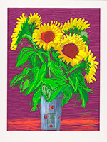 David Hockney / 
Sunflowers, 2010 / 
iPad drawing printed on paper / 
image: 32 x 24 in. (81.3 x 61 cm) / 
sheet: 37 x 28 in. (94 x 71.1 cm) / 
Edition of 25