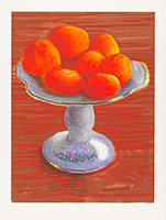 David Hockney / 
Tangerines, 2010 / 
iPad drawing printed on paper / 
image: 32 x 24 in. (81.3 x 61 cm) / 
sheet: 37 x 28 in. (94 x 71.1 cm) / 
Edition of 25