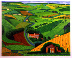The Road Across the Wolds, 1998 / 
oil on canvas / 
48 x 60 in (121.9 x 152.4 cm) / 
49 3/8 x 61 1/4 in (125.4 x 155.6 cm)(fr) / 
Private collection