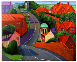The Road to York Through Sledmere, 1997 / 
oil on canvas / 
48 x 60 in (121.9 x 152.4 cm) / 
49 3/8 x 61 1/4 in (125.4 x 155.6 cm)(fr) / 
Private collection