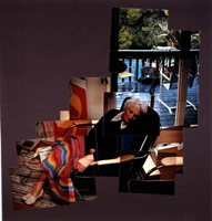David Hockney / 
My Mother Sleeping, Los Angeles, Dec. 1982 ed. 15/20, 1982 / 
photographic collage / 
23 x 23 in (58.4 x 58.4 cm)  / 
framed: 23 1/2 x 23 1/2 in (59.7 x 59. cm) / 
Collection of Indiana University Art Museum