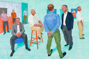 David Hockney / 
The Group V, 6-11 May, 2014  / 
Acrylic on canvas / 
48 x 72 in. (121.9 x 182.9 cm)