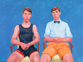 David Hockney / 
Augustus and Perry Barringer, 16-17 & 21 June, 2014 / 
Acrylic on canvas / 
36 x 48 in. (91.4 x 121.9 cm)