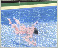 David Hockney / 
Swimmer Underwater (Paper Pool 16), 1978 / 
Colored and pressed paper pulp / 
72 x 85 1/2 in (182.9 x 217.17 cm) / 
Roy B. and Edith J. Simpson Collection / 
© David Hockney / 
Tyler Graphics Ltd.