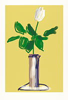 David Hockney / 
White Rose, 2009 / 
iPhone drawing printed on paper / 
image: 32 x 21 1/2 in. (81.3 x 54.6 cm) / 
sheet: 37 x 25 1/2 in. (94 x 64.8 cm) / 
Edition of 25
