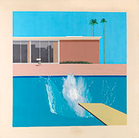 David Hockney / 
A Bigger Splash, 1967 / 
Acrylic on canvas / 
96 x 96 x 1.181 in (242.5 × 243.9 × 3 cm) / 
© David Hockney / 
Tate, U.K.