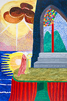 David Hockney / 
After Blake: Less is Known than People Think, 2024 / 
Acrylic on canvas / 
72 × 48 in (182.88 x 121.92 cm) / 
© David Hockney / 
Photo Credit: Jonathan Wilkinson