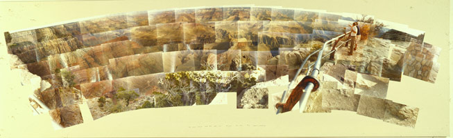 David Hockney / 
The Grand Canyon Looking North, 1982 / 
photographic collage / 
45 x 99 1/2 in (114.3 x 252.7 cm) / 
Private Collection