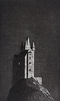 David Hockney / 
The Haunted Castle, 1969 / 
Aus der Mappe: Six Fairy Tales from the Brothers Grimm, 1969 / 
(Mappe: 1970) / 
© David Hockney / 
Photo: Stiftung Museum Schloss Moyland