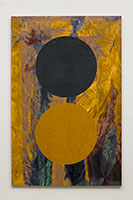 Don Suggs / 
Out of Body: J.T. & R.D., 1984-2019 / 
oil on canvas, mounted on board / 
92 x 60 x 1 3/4 in. (233.7 x 152.4 x 4.4 cm)