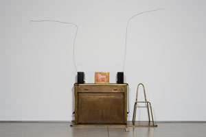 Edward & Nancy Reddin Kienholz / 
The Kitchen Table (transitional version), 1975-77 / 
mixed media and bronze / 
41 1/2 x 67 x 21 1/4 in. (105.4 x 170.2 x 54 cm)