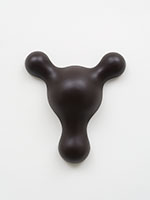 Edgard de Souza / 
Untitled, 2001 / 
leather on wood / 
19 5/8 x 17 3/4 x 4 3/4 in. (50 x 45 x 12 cm) / 
Edition 3 of 3