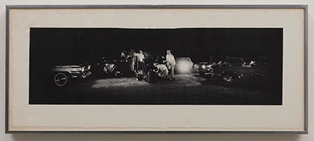 Edward Kienholz / 
Untitled (Five Car Stud), 1971 / 
one-color silkscreen on handmade paper / 
Paper Dimensions: 13 1/2 x 32 3/4 in. (34.3 x 83.2 cm) / 
Image Dimensions: 8 3/4 x 29 in. (22.2 x 73.7 cm) / 
Edition of 11