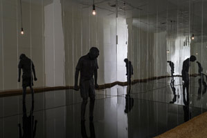 Enrique Martínez Celaya  / 
The Invisible (or The Power of Forbearance), 2015 / 
bronze sculpture, oil and wax / 
sculpture: 60 x 18 x 22 in. (152.4 x 45.7 x 55.9 cm) / 
installation dimensions variable