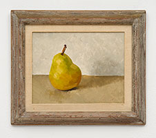 Frederick Hammersley / 
Small pear, #8 1971 / 
oil on linen in artist-made frame / 
Panel: 7 x 9 in. (17.8 x 22.9 cm) / 
Framed: 11 x 13 1/8 in. (27.9 x 33.3 cm)