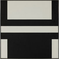 Frederick Hammersley / 
Back and White, #2 1971 / 
oil on linen / 
framed: 44 x 44 in. (111.8 x 111.8 cm) / 
