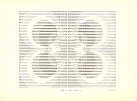 Frederick Hammersley / 
Hope is Partly Blind, March 13, 1969 / 
Ink on paper / 
11 x 14 7/8 in (27.94 cm x 37.78 cm) / 
Pomona College Collection, Gift of Karl and Beverly Benjamin