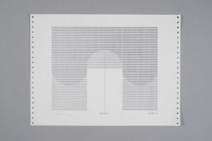 Frederick Hammersley / 
CAPITOL .1, 28 APR 69 / 
computer drawing / print on paper / 
11 x 14 3/4 in. (27.9 x 37.5 cm)