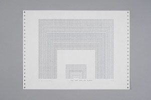 Frederick Hammersley / 
FULL CAST WITH BIT PLAYERS, 1969 / 
computer drawing / print on paper / 
11 x 14 3/4 in. (27.9 x 37.5 cm)