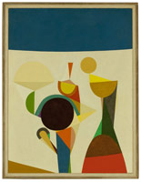 Frederick Hammersley / 
Growing game, #1 1958 / 
oil on canvas / 
40 x 30 in (101.6 x 76.2 cm) / 
framed: 42 7/8 x 33 in (108.9 x 83.8 cm)
