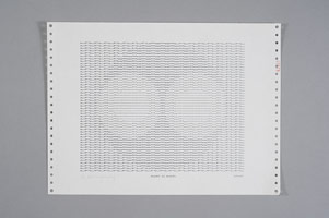Frederick Hammersley / 
PLENTY IS PLENTY, 3/5/69 / 
computer drawing / print on paper / 
11 x 14 3/4 in. (27.9 x 37.5 cm)