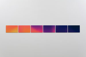 Grant Stevens / 
Slow Horizon, 2012 / 
lenticular prints mounted on dibond / 
6 panels, each: 11 7/8 in. x 19 3/4 in. (50 x 30 cm) / 
Edition 2 of 5