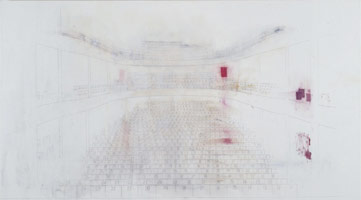 Guillermo Kuitca / Untitled (SW 98251), 1998 / oil and graphite on linen / 40 x 68 in (101.6 x 172.7 cm) / Private collection