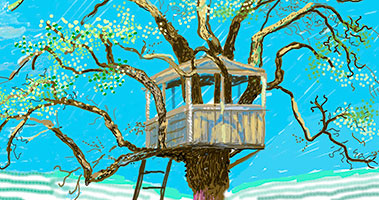 David Hockney / 
A Year in Normandie (detail), 2020-2021 / 
Composite iPad painting © David Hockney