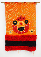 JOJO ABOT / 
Kpo Nkunyeme, 2016 / 
bogolan, acrylic yarn / 
63 x 42 in. (160 x 106.7 cm)