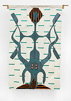 JOJO ABOT / 
Fafa (Peace, Calm), 2023 / 
textile, clay / 
61 x 41 in. (154.9 x 104.1 cm)
