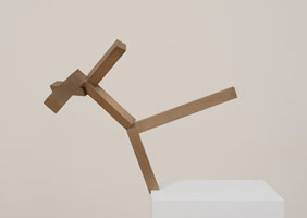 Joel Shapiro / 
Untitled, 2011 / 
bronze / 
14 7/8 x 18 x 10 in. (37.8 x 45.7 x 25.4 cm) / 
base: 44 x 9 1/2 x 11 1/2 in. (111.8 x 24.1 x 29.2 cm) / 
JS13-7