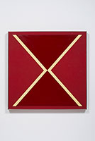John McCracken / 
untitled No 27, 1964 / 
oil on canvas with resin insert / 
48 1/2 x 48 1/2 x 2 in. (123.2 x 123.2 x 5.1 cm)