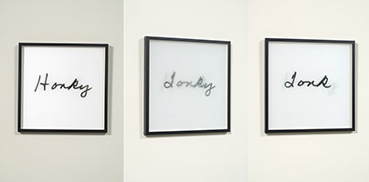 Nancy Reddin Kienholz / 
Honky Tonk, February 2008 / 
lenticular (mixed media) / 
18 x 18 in. (45.7 x 45.7 cm)