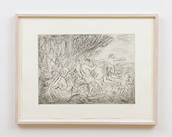 Leon Kossoff / 
Bacchanal Before a Herm, 1998 / 
etching / 
22 1/2 x 29 7/8 in. (57.2 x 75.9 cm) / 
Edition 1 of 20 / 
LK99-56a.1