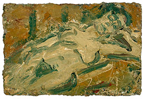 Leon Kossoff / 
Cathy [No. 3], 1998 / 
oil on board / 
16 3/4 x 24 3/4 in. (42.5 x 62.9 cm)